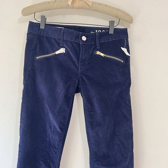 Gap 1969 Always Skinny Zipper Pockets & Ankle Women's 27r Velvet Navy Pants NWOT - Picture 4 of 15